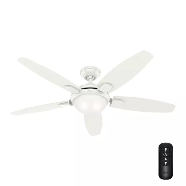 Hunter Fan 54 inch Contemporary Fresh White Ceiling Fan w/ LED Lights and Remote