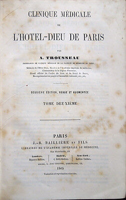 Delahaye LECONS DE CLINIQUE MEDICALE Paris Jaccoud 1867. 