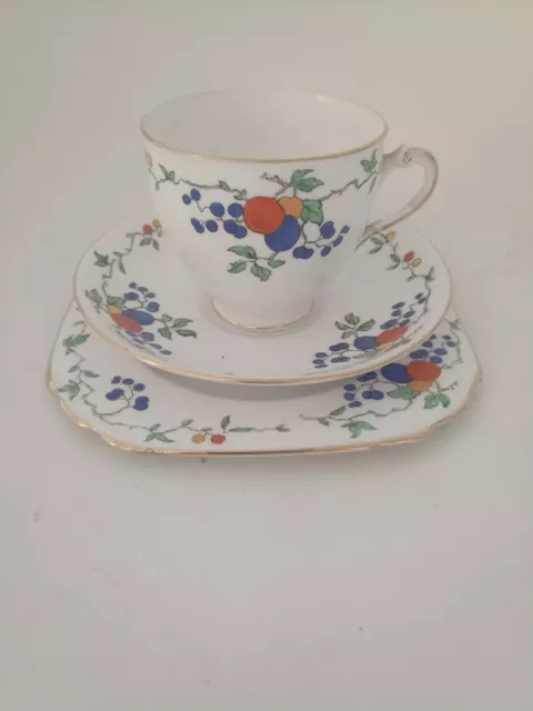 Art Deco Tuscan China Plant Trio Cup Saucer Plate