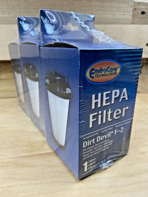 EnviroCare Technologies Hepa Vacuum Filter For Dirt Devil F-2 Lot of 3 New