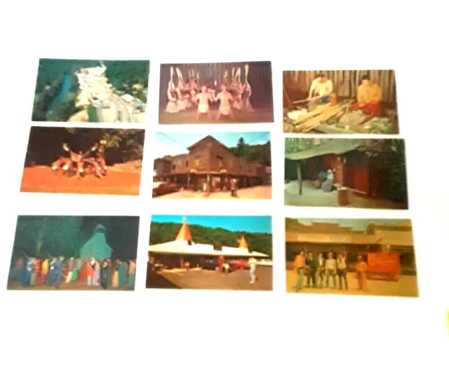 Post Cards Of Cherokee North Carolina Lot Of 9 From The Late 60's