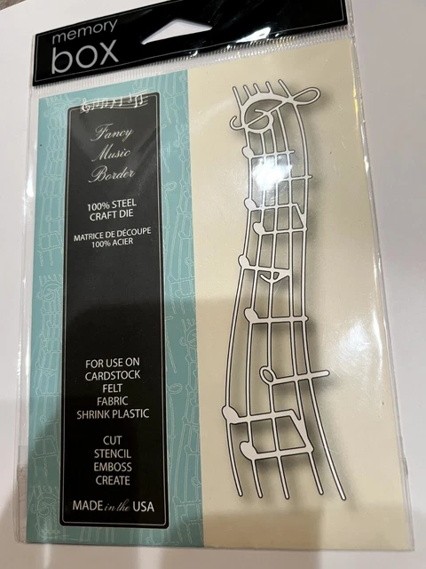 Memory Box Steel Craft Die Fancy Music Border Style No. 99408 Ship from USA