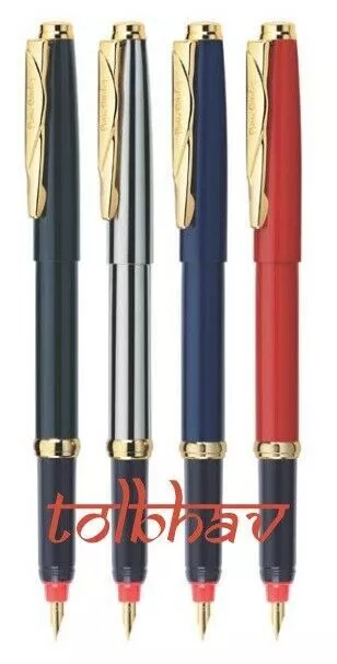 Pierre Cardin Momento Steel Gold Trim Pluma estilográfica Tinta azul Vector...