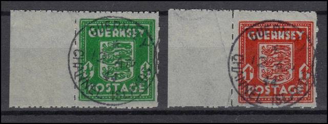 Kanalinseln - Guernsey 4-5 Wappen 1942, Satz mit Voll-Stempel, geprüft Möhle BPP
