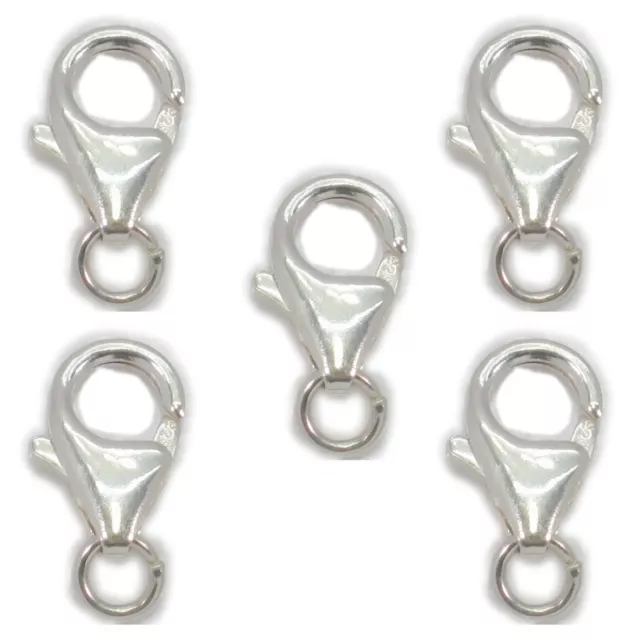 5 x 15 mm Cierres de langosta Clips Gatillo accesorios de plata esterlina-