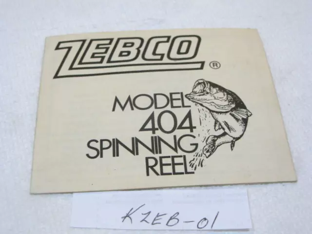 ZEBCO MODEL 404 reel foldout + schematic used collector original