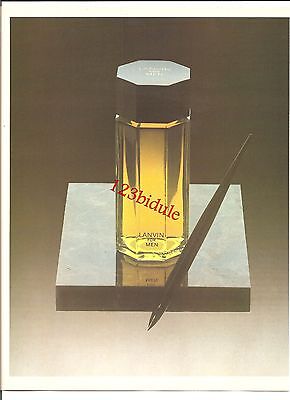 PUBLICITE ADVERTISING 027  1982  eau toilette Lanvin For Men 