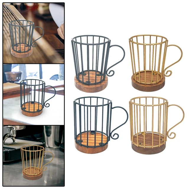 Support à Filtre à Café En Forme D'éventail | Rangement élégant Pour Papier Filtre - Design Minimaliste En Bois Et Laiton