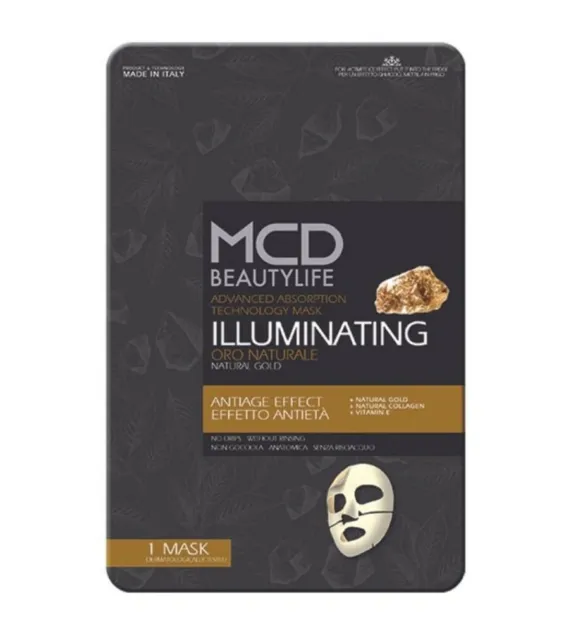 Máscara Mcd Hidrogel Viso Oro 24K Natural Iluminando Efecto Anti-envejecimiento