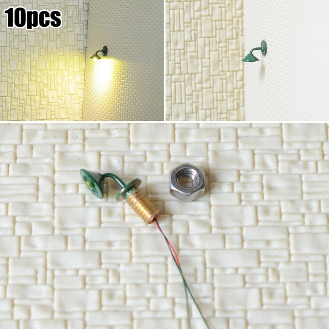 Lot De 10 Lampadaires Miniatures Échelle HO – Réverbères 6V Pour Décoration De Jardin Et Paysage Ferroviaire