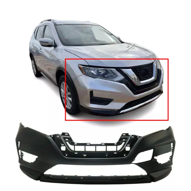 Primed Front Bumper Cover for 2017-2019 Nissan Rogue SL S SV Hybrid 620226FL0H