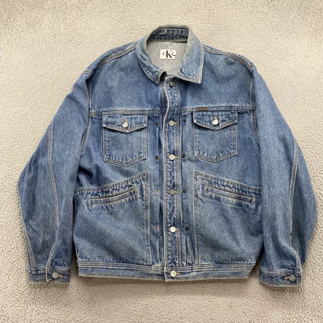 Vintage CALVIN KLEIN Denim Jean Button Up Chore Jacket in Men's Size XL