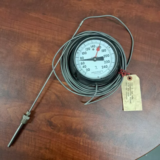 Ashcroft Duratemp Industrial Thermometer W/ Probe  20-240 Degree F