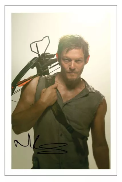 NORMAN REEDUS Signed Autograph PHOTO Fan Gift Print THE WALKING DEAD Daryl Dixon