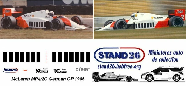 DECALS MCLAREN MP4 2C Codes Barres Marlboro German GP Allemagne 1986 1 DECALS MCLAREN MP4 2C Codes Barres Marlboro German GP Allemagne 1986 1