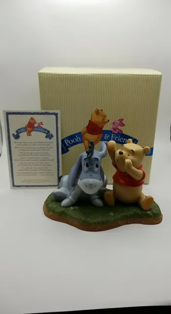 Disney's Pooh And Eeyore Psst You're A Grand Friend Pass It OnCeramic Figurine