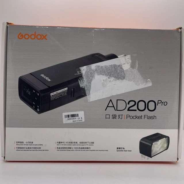 Godox AD200 Pocket Flash Light 200W TTL 2.4G HSS 1/8000s With Dual Flash Head