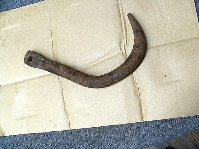 Antique Hay Hook  Primitive Blacksmith Made Iron Hand Forged