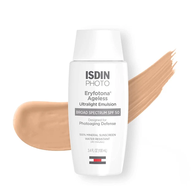 ISDIN Eryfotona Ageless Sunscreen Zinc Oxide and 100% Mineral Tinted...
