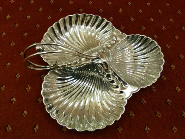 Large Silver Plate Scallop Shaped Bonbon Or Sweet Dish 2122