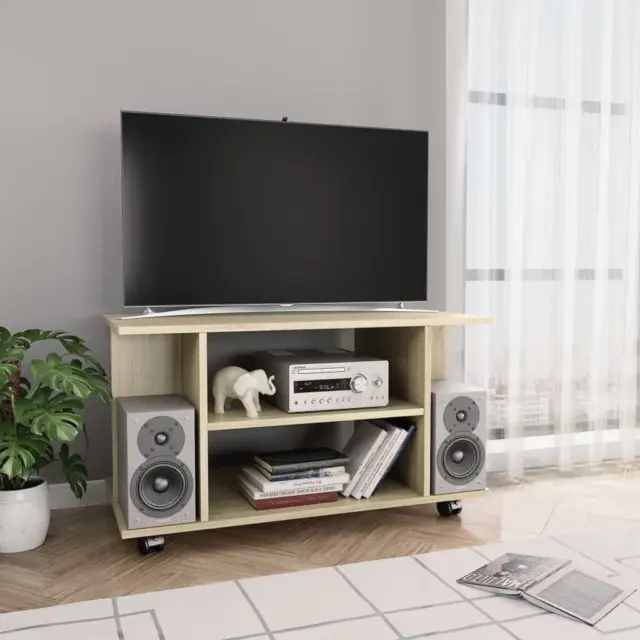 NNEVL TV Cabinet with Castors Sonoma Oak 80x40x40 cm Chipboard