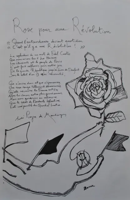 Bona de Ojo: Rosa Revolucionario, Cartel Mayo 68 Original Firmada # Rev