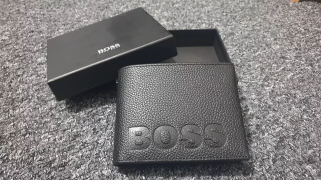 Hugo Boss Black Supreme Quality Leather Wallet & Coin Holder Gift