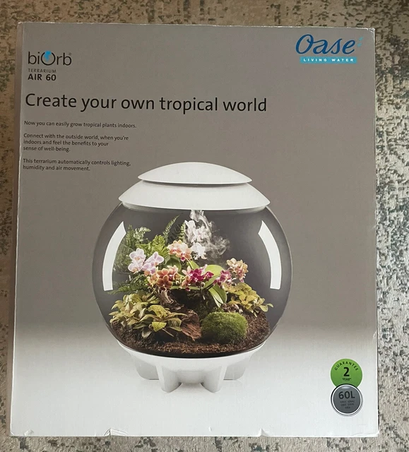 Biorb Air 60L Grey Terrarium Tank Led Lighting Heated Tropical Plants Reptile