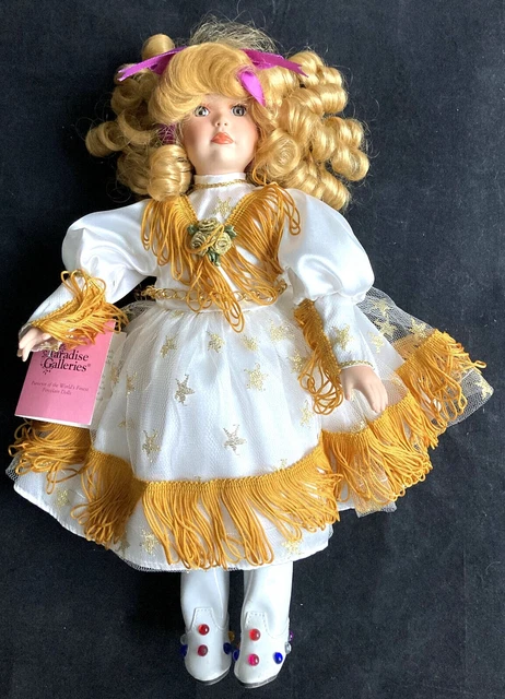 Paradise Galleries Delta Dawn Porcelain Doll Musical Wind Up Cowgirl 14"