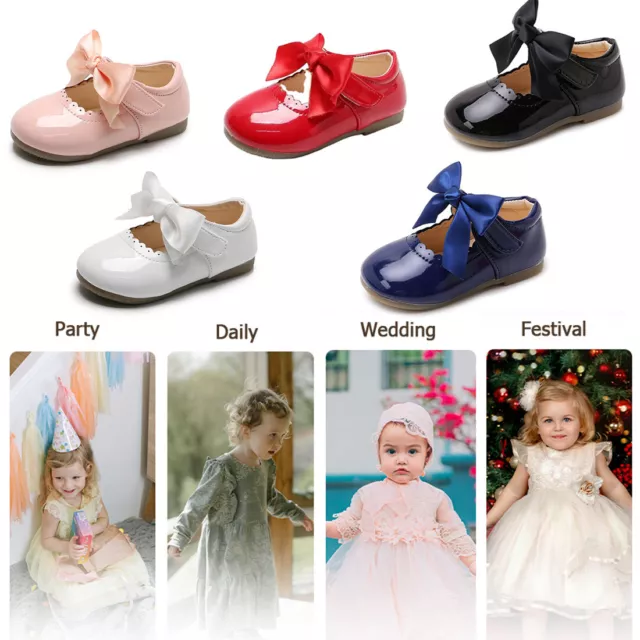 Newborn Baby Girls Princess Pram Crib Shoes Infant Dress Shoes Mary Jane 2