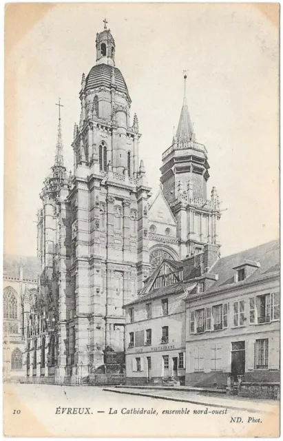 ÉVREUX 27 La Cathédrale CPA écrite à Melle Larbet de Saint-Sorlin en 1905