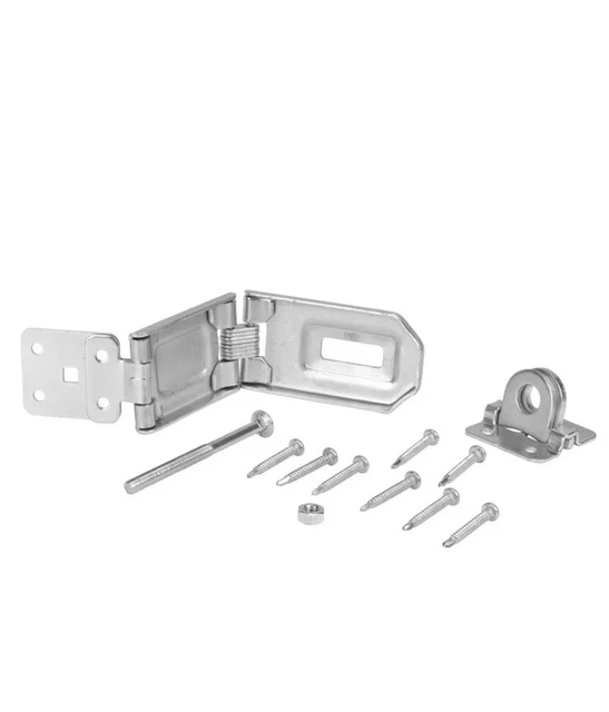 Double Hinge Steel 6-1/4" Long Flexible Security Hasp Ideal for Corners & Angles