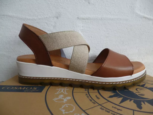 Cosmos Sandale Femmes Sandales Sandalette Sandalettes Braun Cuir Neuf