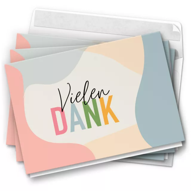 10 Dankeskarten mit Umschlag Klappkarte zum Danke sagen Danksagung bedanken