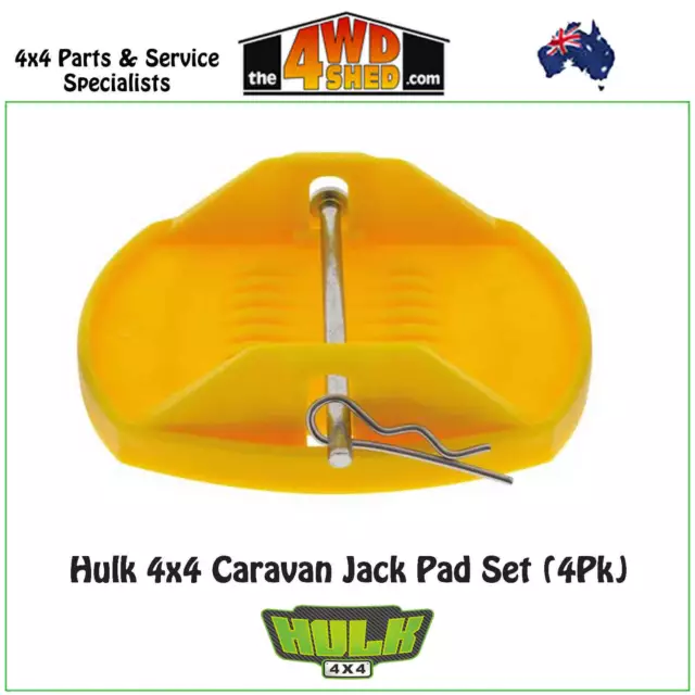Hulk 4x4 Caravan Camping Trailer Jack Pad Set with Pin & Clip (4Pk) 2