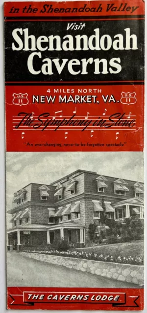 New Market VA Shenandoah Valley Vintage Brochure Map Caverns Lodge