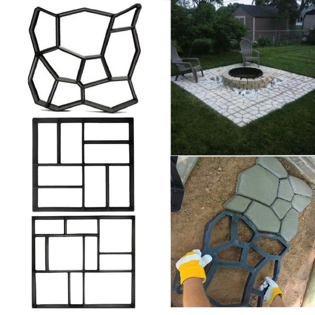 Moule à Pavé Trottoir Tortue TOPINCN - Réutilisable En ABS, Pour Béton, Jardin, Allées - Taille 44.5x38.5cm