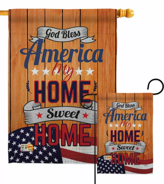 America My Home Garden Flag Star and Stripes Patriotic Decorative Yard Banner