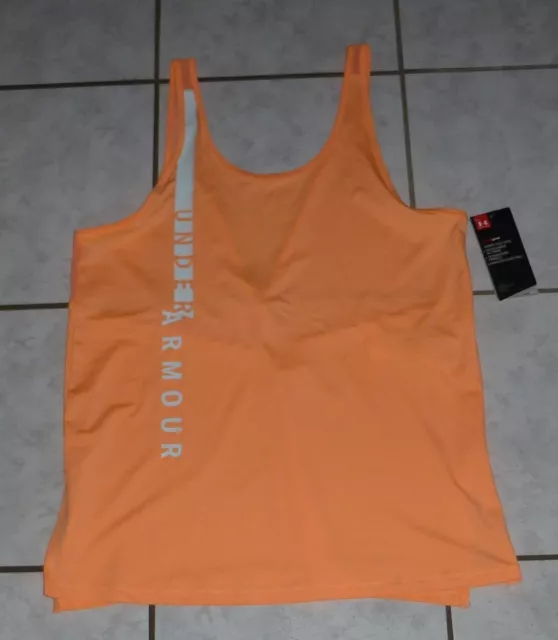 UNDER ARMOUR Tanktop Gr. M orange Trägershirt Fitnesstop Sport Laufshirt NEU m E