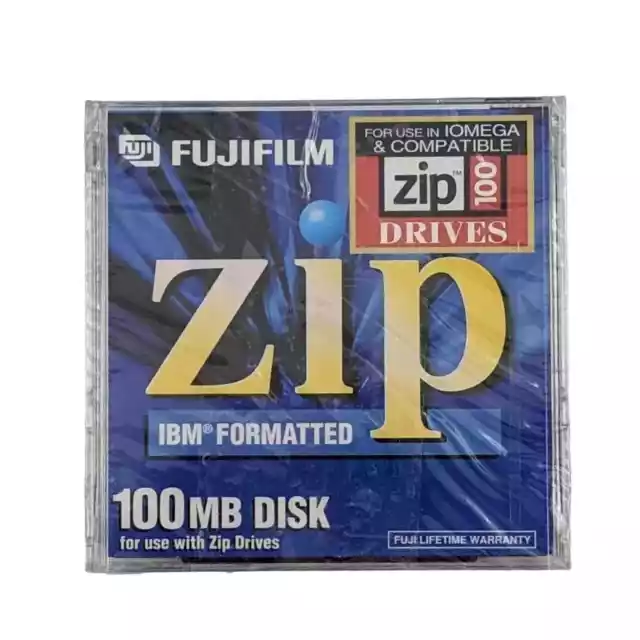 Lot of 6 Fujifilm 100MB iOmega Zip Disks IBM Formatted NEW SEALED