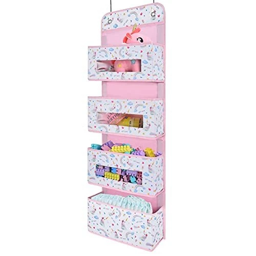 WERNNSAI Unicorn Door Organizer - 39” x 12” Clear Window Pockets Organizer fo...
