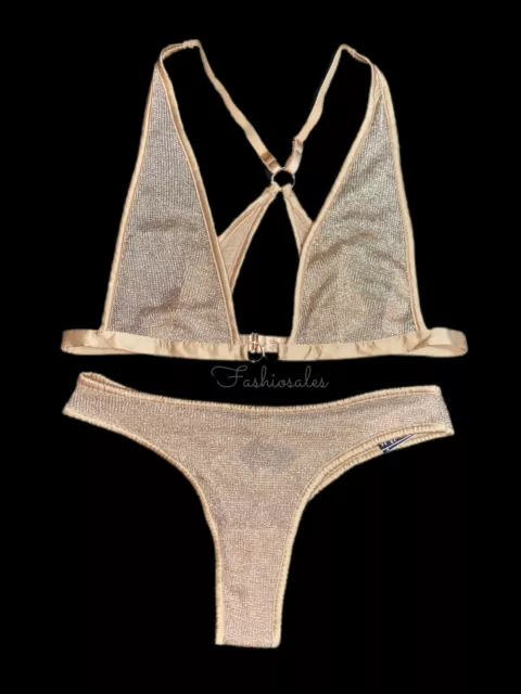 VICTORIAS SECRET SET Luxe Unlined Triangle Bralette & Thong Panty