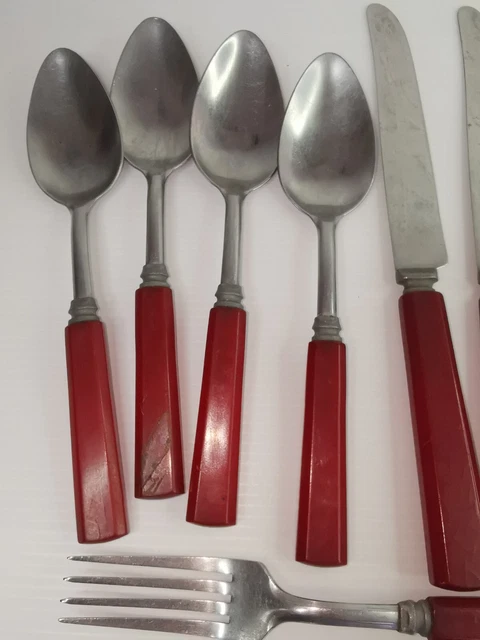 Vintage Bakelite Catalin Futuran set 14 piezas 3