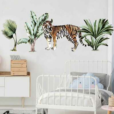 Jungle Animals Kids Art Wall Stickers Baby Room Cot Nursery Decal Decor Tiger