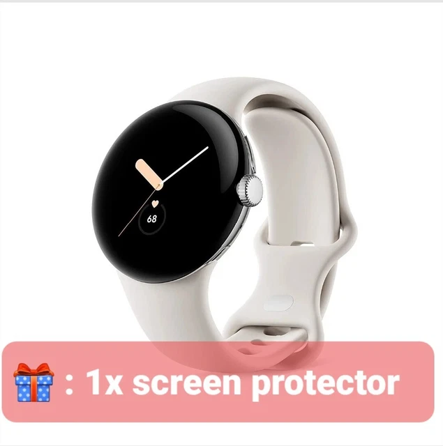 Google Pixel Watch Silver / Blanc Chalk Silver - Wifi + screen protector