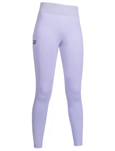 Leggins equitazione con silicone interno ginocchia e fascia alta in vita HKM Spo