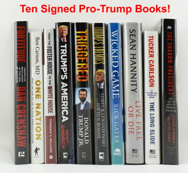 10 SIGNED Donald Trump MAGA Republican Books Russia Fox Tucker Carlson Hannity