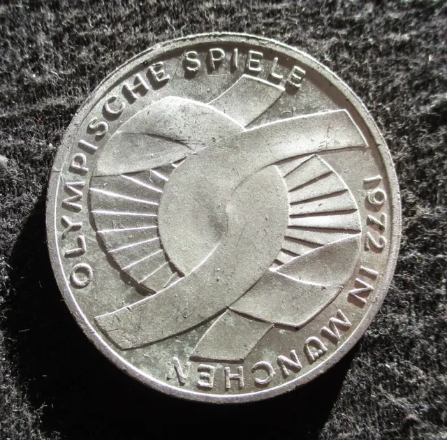Silver Commemorative 10 Mark 1972 G Coin Germany -Xx Summer Olympic Games Munich