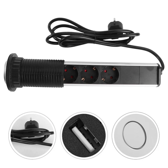 DESKTOP SOCKET ELECTRICAL Data Center Pull Up Power Outlet Tabletop