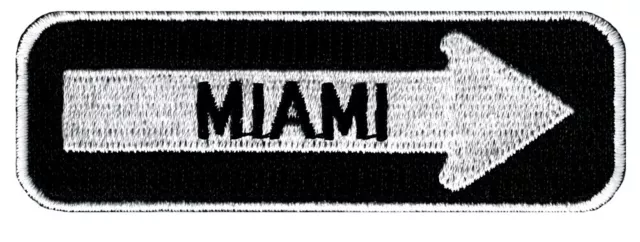 MIAMI ONE-WAY SIGN EMBROIDERED IRON-ON PATCH applique FLORIDA SOUVENIR ROAD